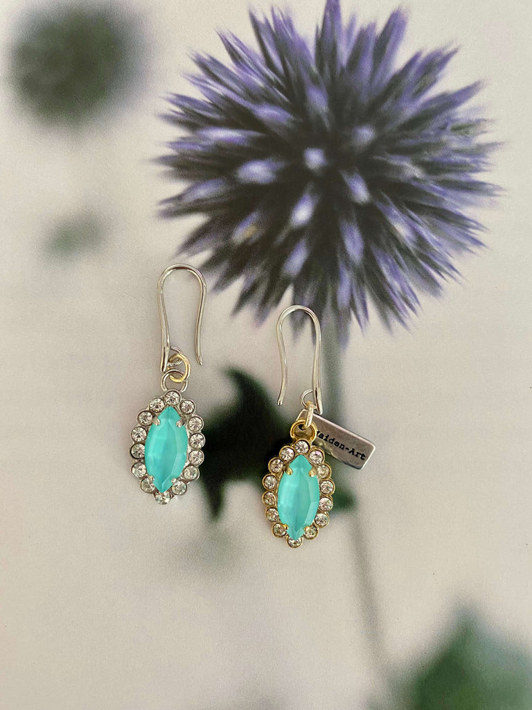 Statement Marble Chunky Drop Earrings - Turquoise – Erstwilder